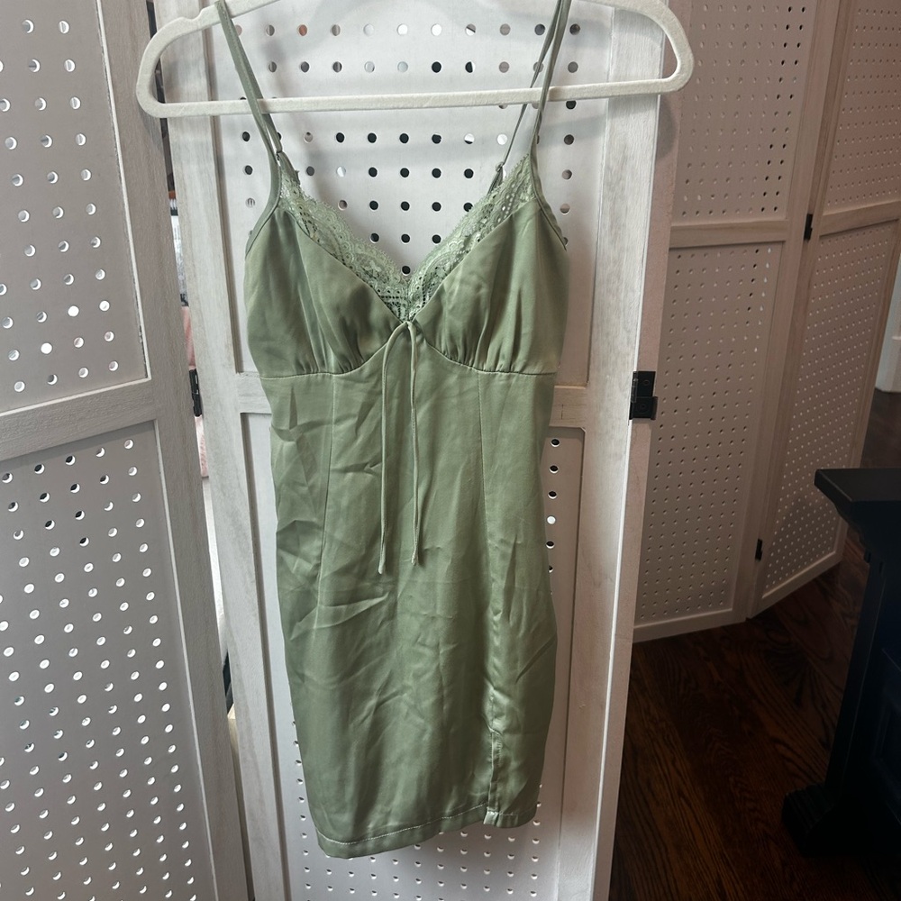 SAGE GREEN PRINCESS POLLY SLIP DRESS